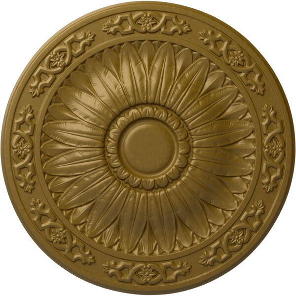 Ekena Millwork Lunel Ceiling Medallion (Fits Canopies up to 3 3/4"), Hand-Painted Gold, 20 1/4"OD x 1 1/2"P CM20LUGLS - main